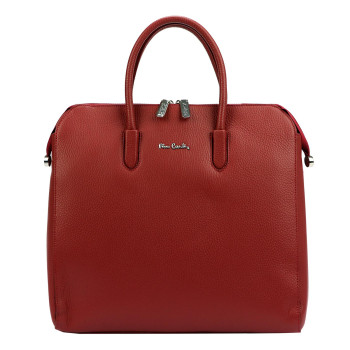 Kožená kabelka Pierre Cardin červená KZ43567