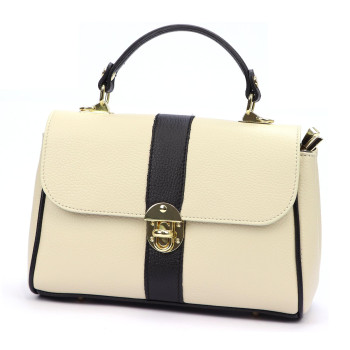 Kožená kabelka Luka beż + czarny KZ2251814