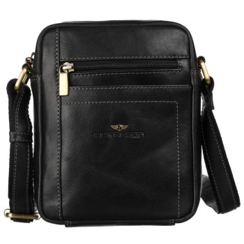 Pánská kožená crossbody taška černá (KT175)