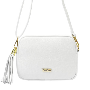 Kožená kabelka MiaMore bílá KZ2256285
