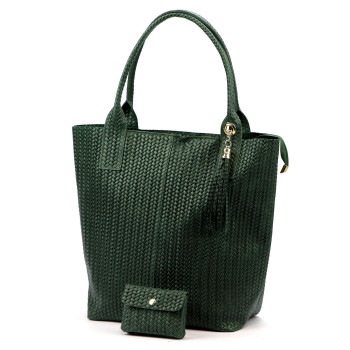 Kožená kabelka Luka zelená KZ2259732