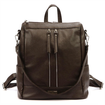 Dámský kožený batoh MiaMore hnědý (KZ2259301) 14l