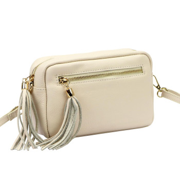 Kožená kabelka Luka béžová KZ2261526