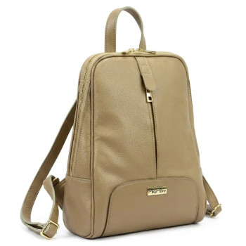 Dámský kožený batoh MiaMore béžový (KZ2260763) 9,5l